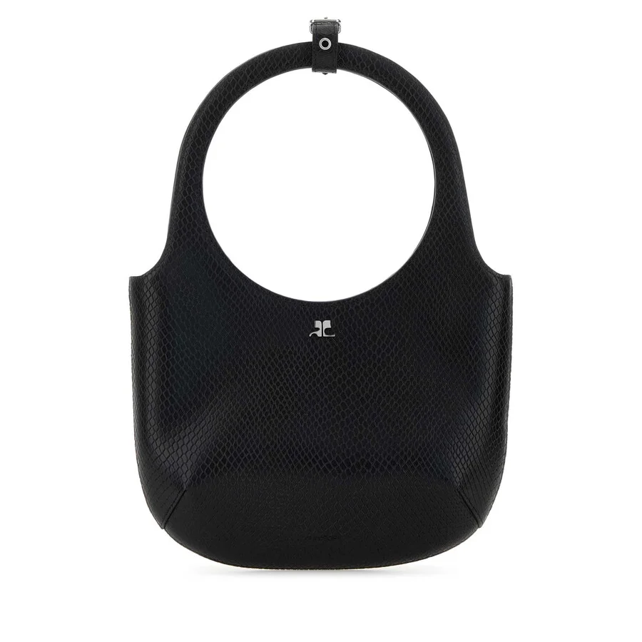 Courrèges Black Leather Holy Handbag - 1