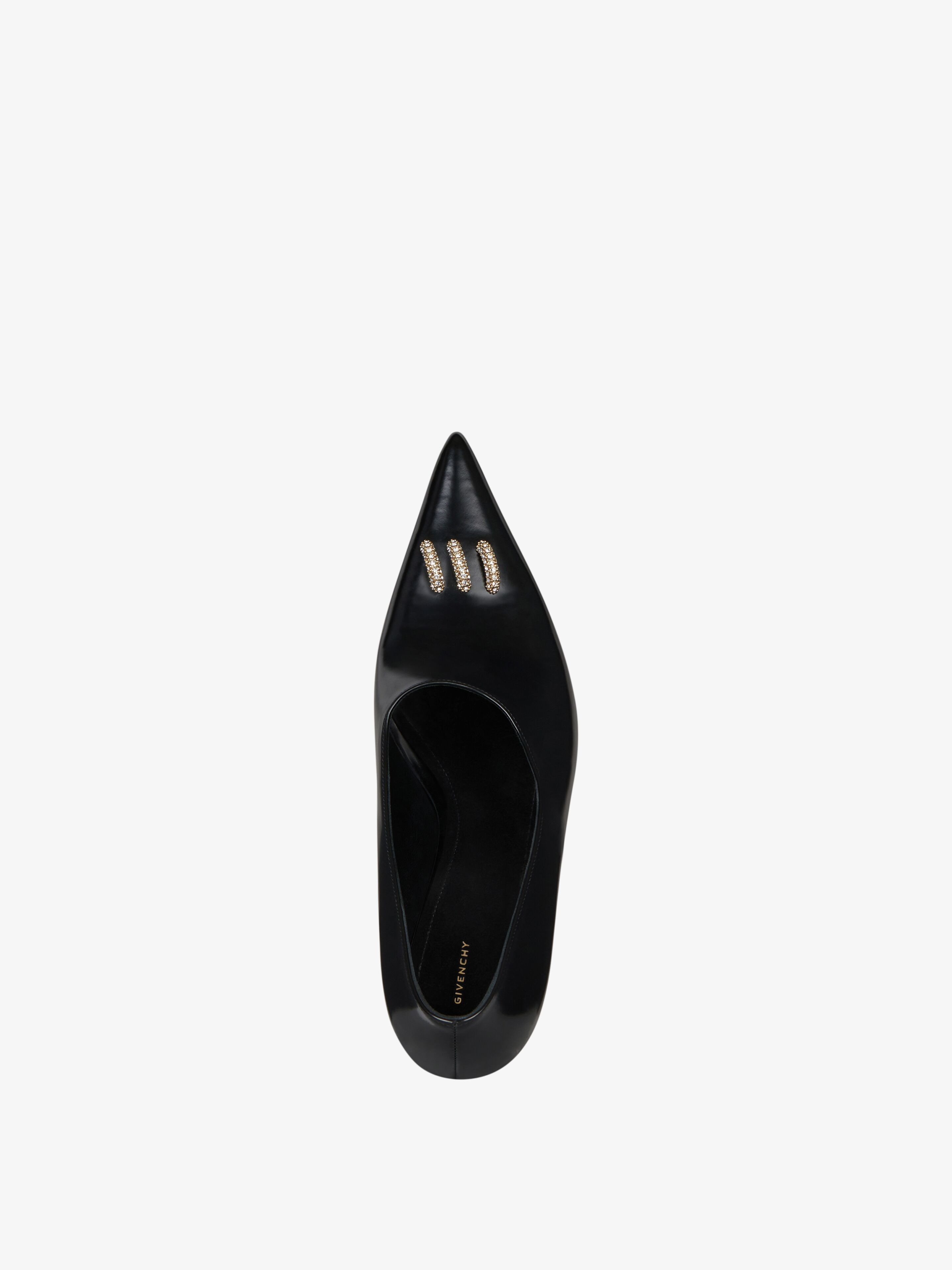 SHOW PUMPS IN LEATHER WITH CRYSTALS - 4