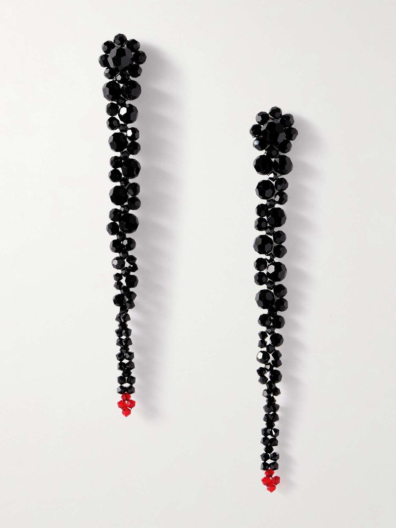 Drip gold-tone crystal earrings 1