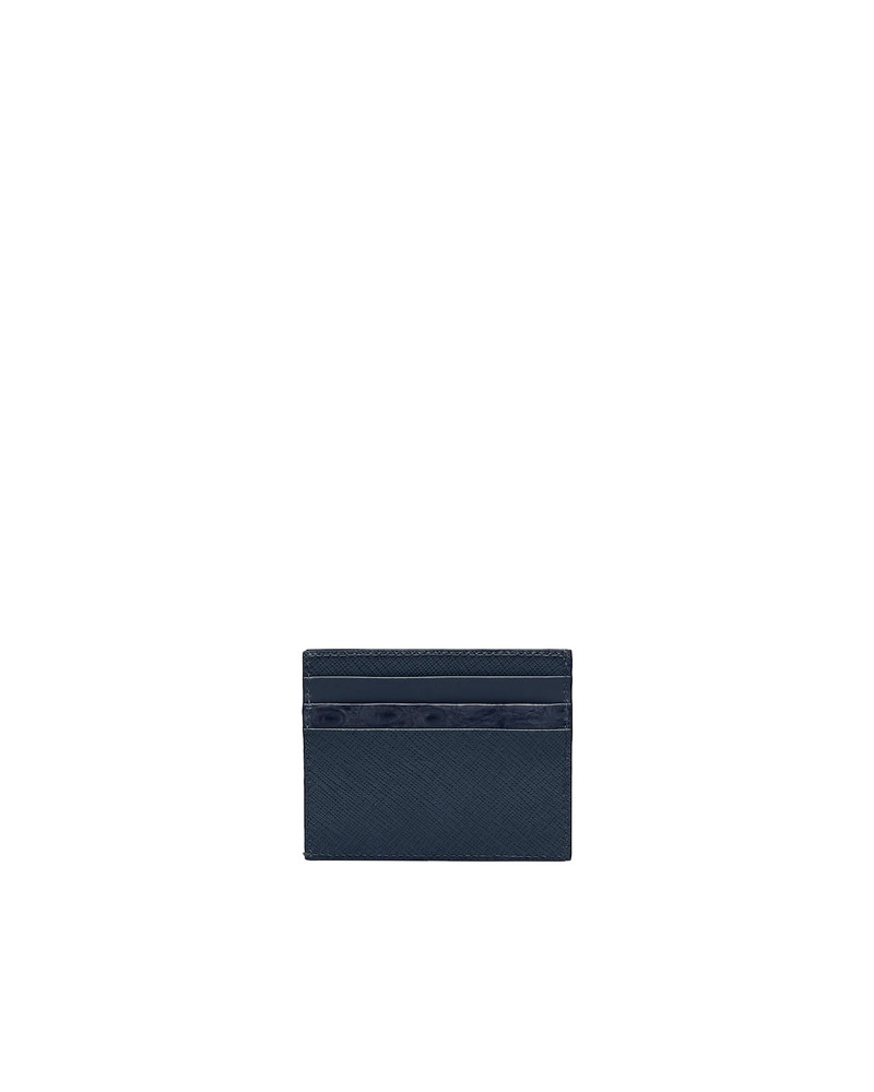 Saffiano and crocodile leather card holder 3