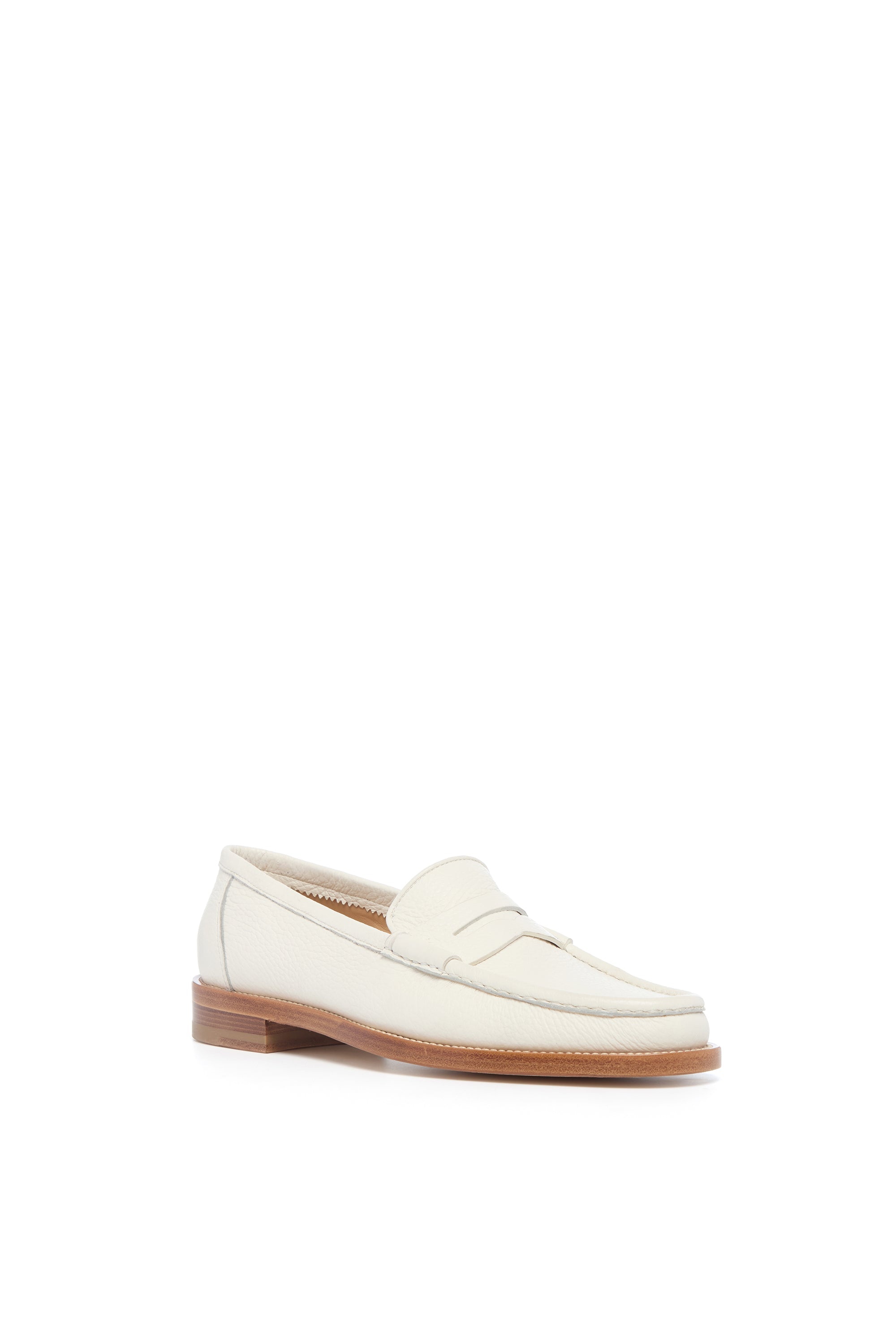Pierre Loafer in Ivory Textured Leather - 2