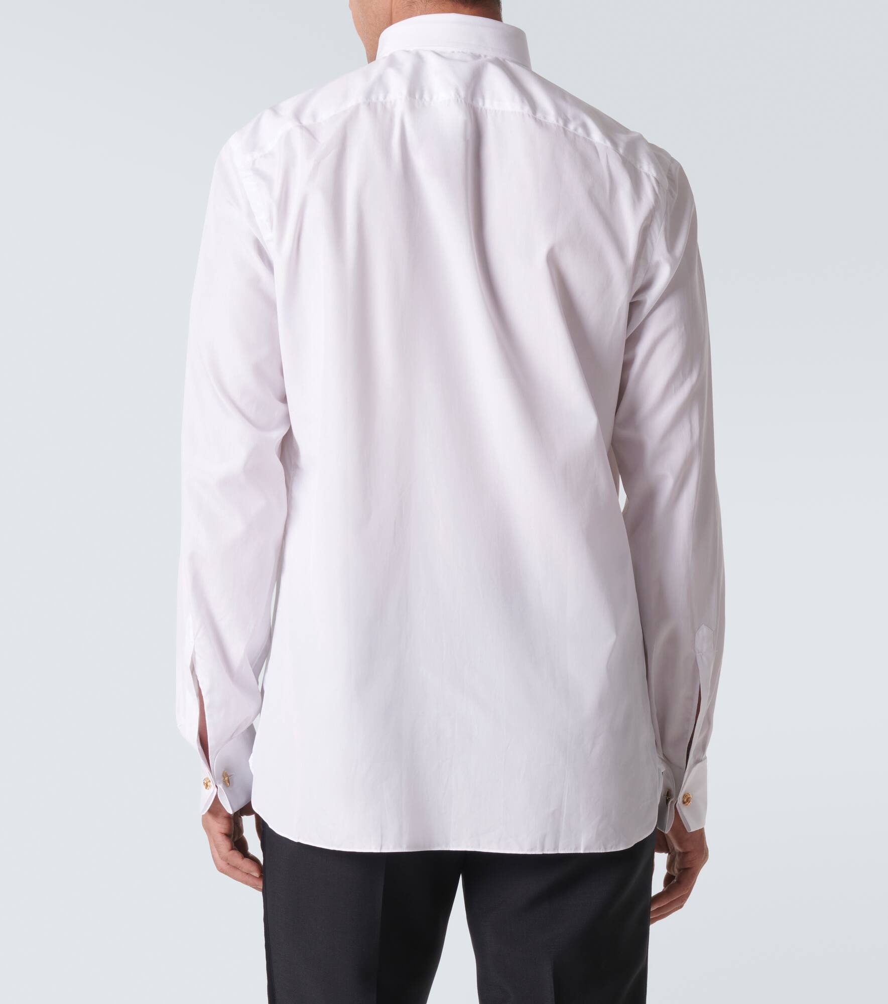 Pleated cotton tuxedo shirt - 4