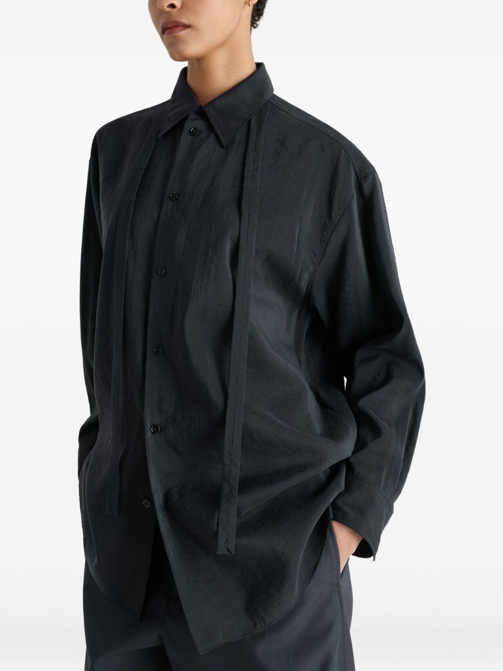 tie-neck shirt - 3