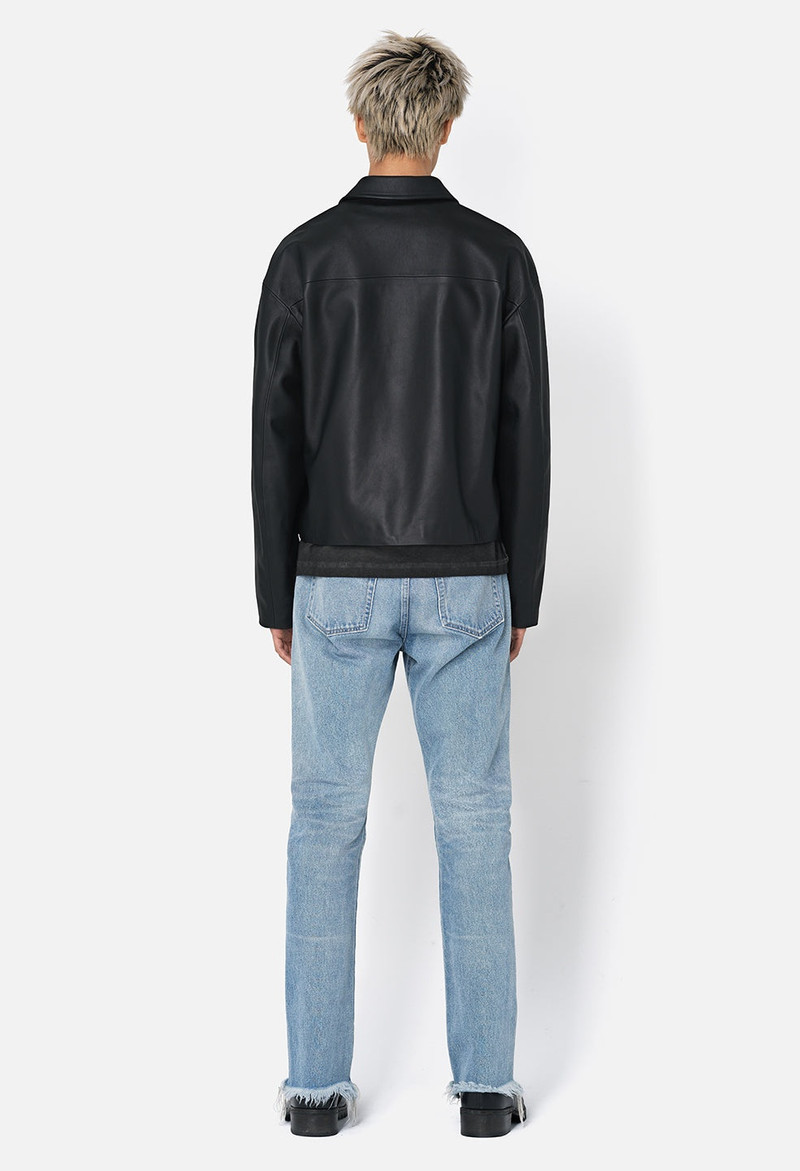 LEATHER CROPPED ZIP JACKET 5