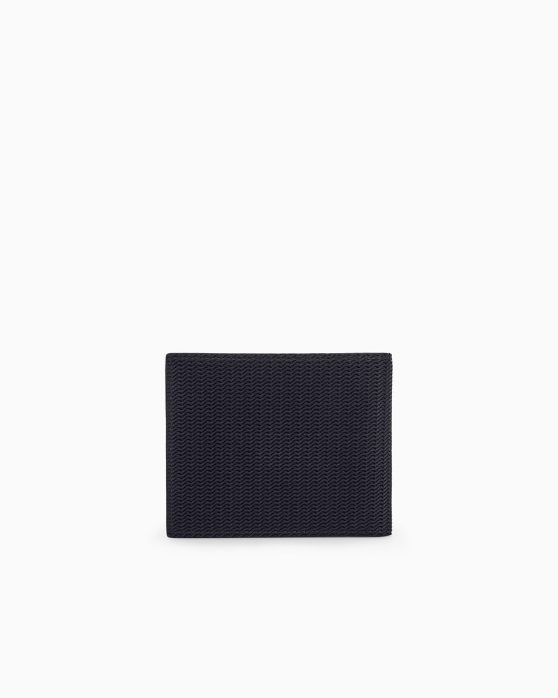 GIORGIO ARMANI BI-FOLD WALLET IN WAVE PRINT LEATHER WITH EMBOSSED LOGO outlook