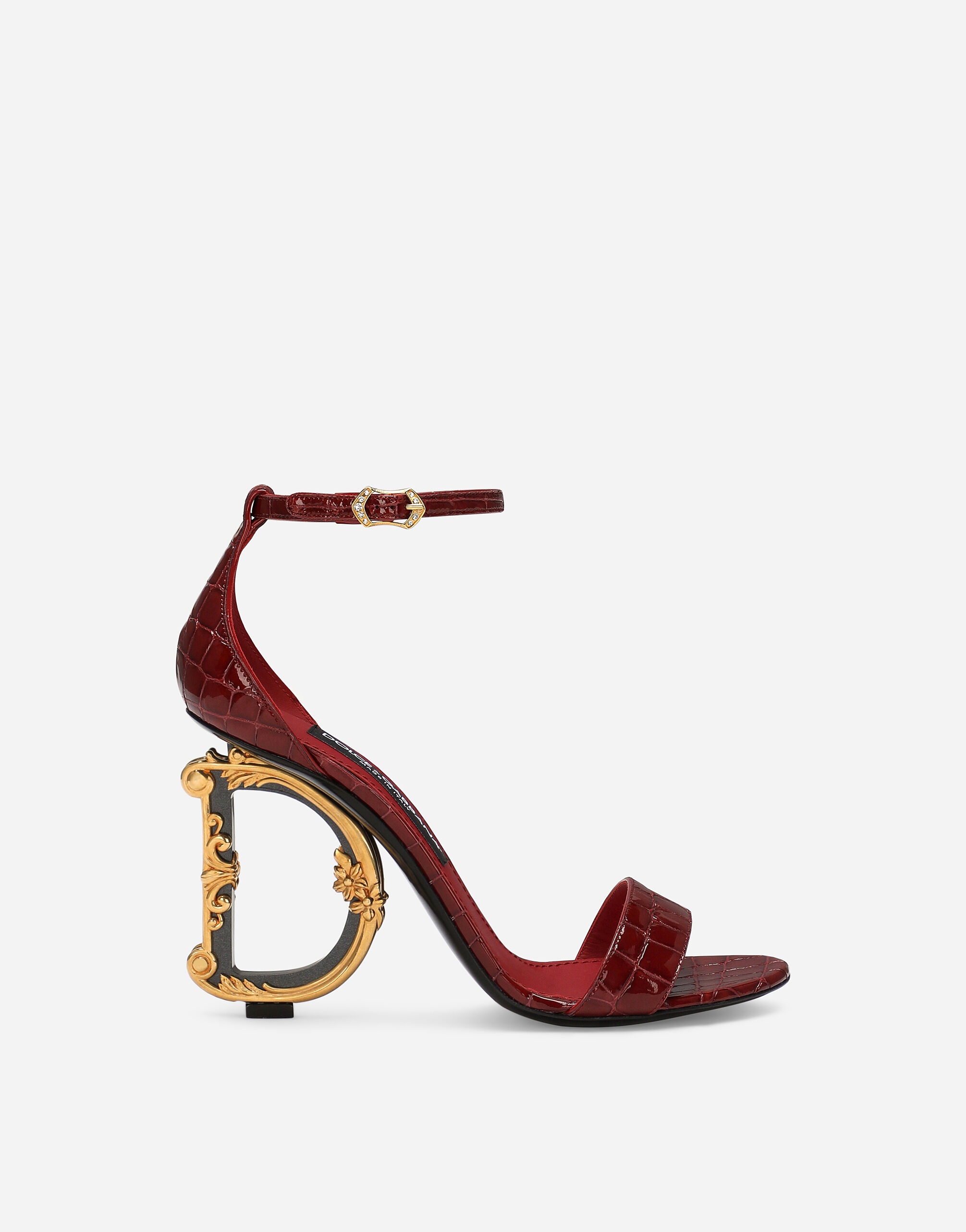 Crocodile-print baroque DG sandals - 1