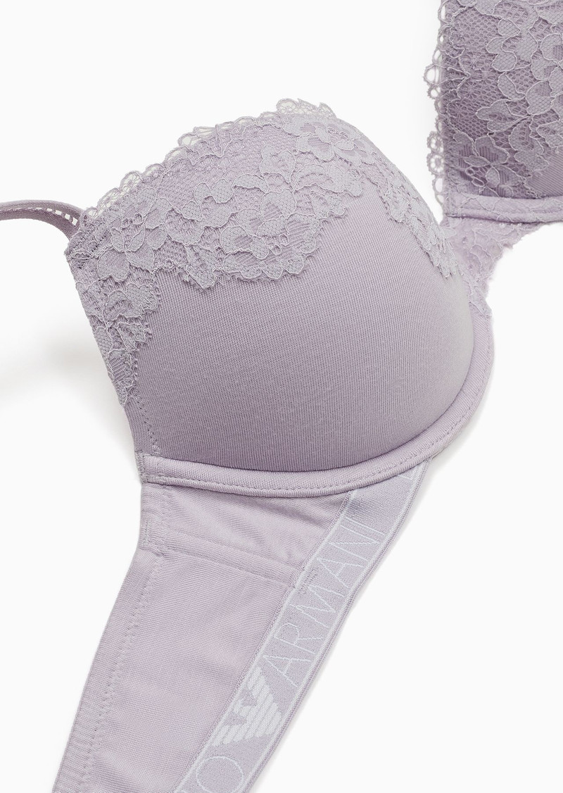 EMPORIO ARMANI ASV Dreamy Lace certified viscose push-up bra outlook