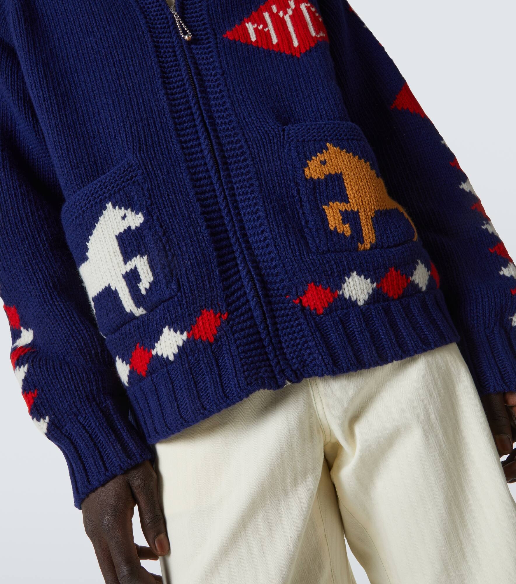Diamond Corral wool zip-up cardigan - 7