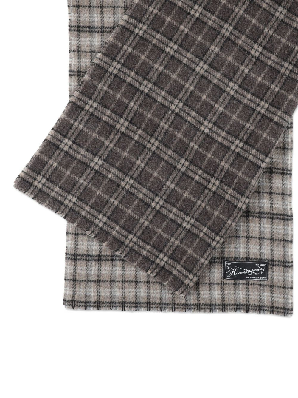 checked wool scarf - 3