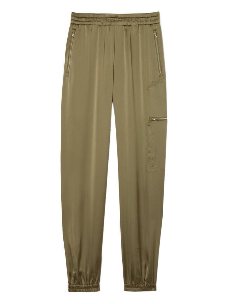 zip-pocket satin trousers 1
