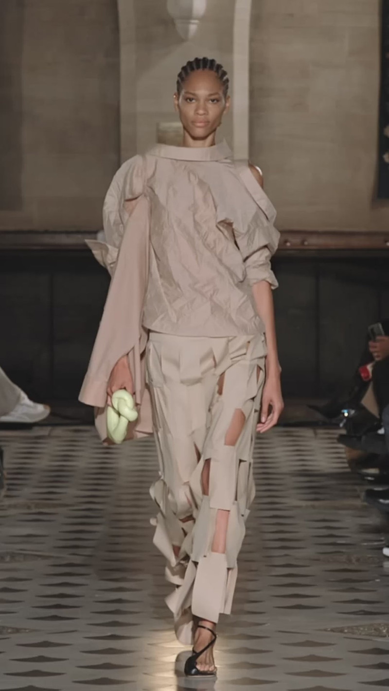 MAXI MULTI RECTANGLE DOUBLE-LAYERED SKIRT BEIGE 9