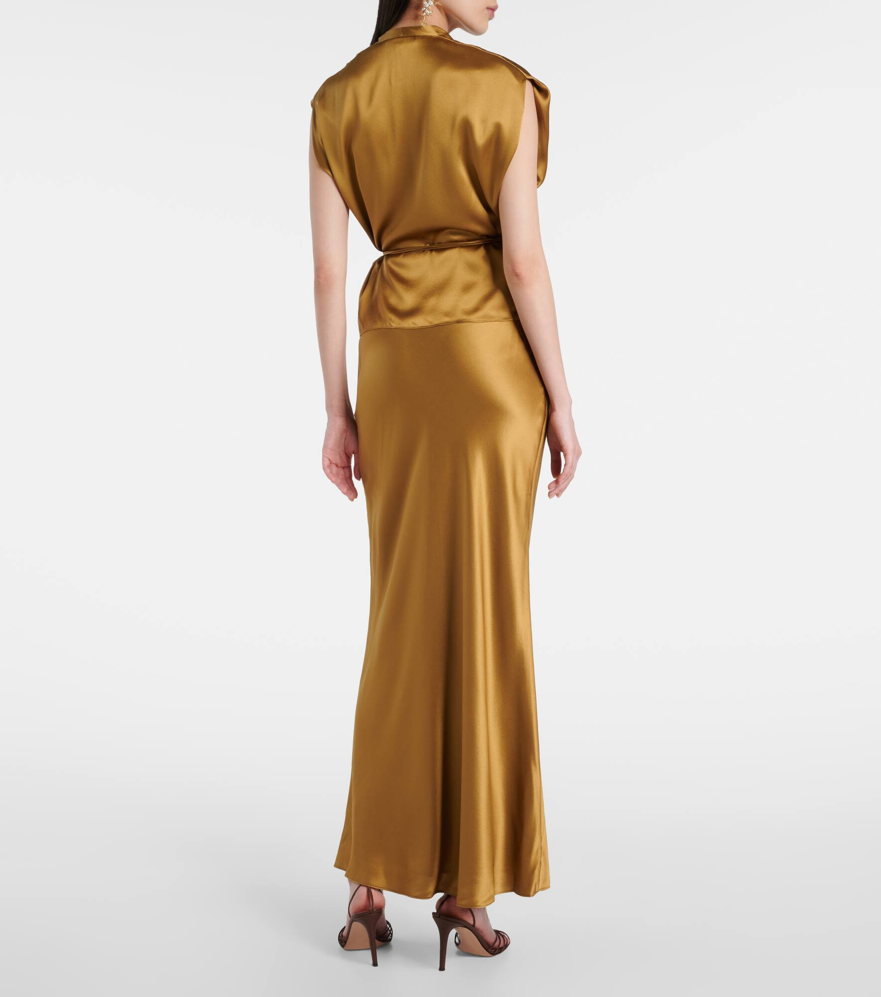 Silk satin wrap top - 3