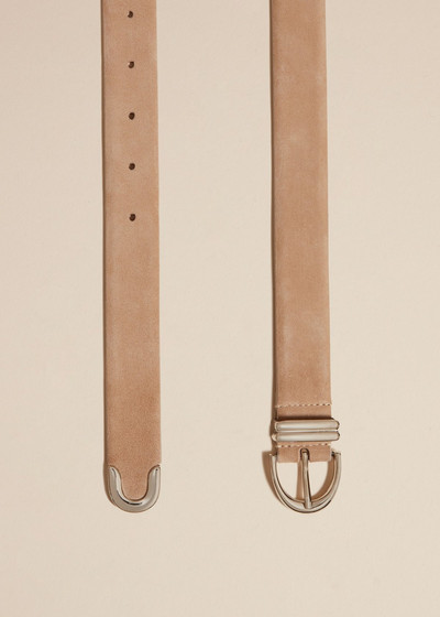 KHAITE The Bambi Belt in Beige Suede with Silver outlook