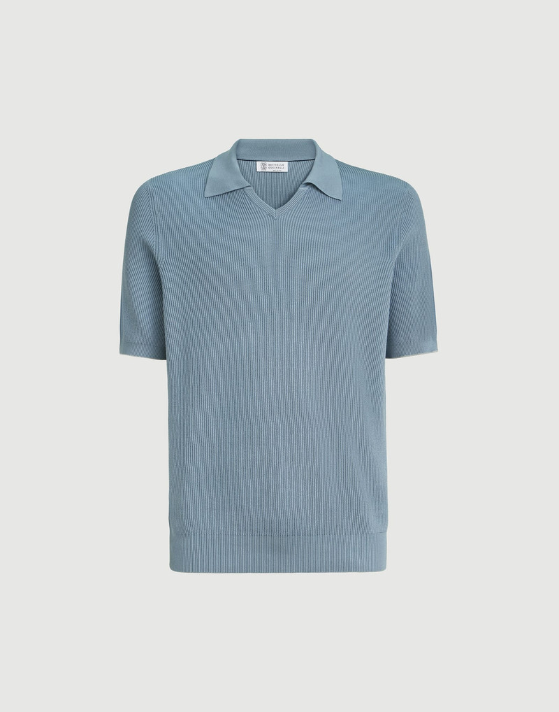 Cotton English rib knit polo 1