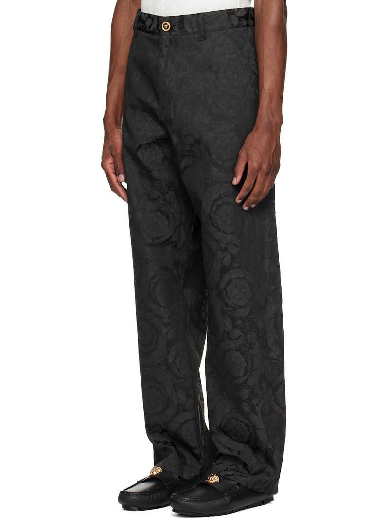 VERSACE Black Jacquard Cotton Carpenter Trousers outlook