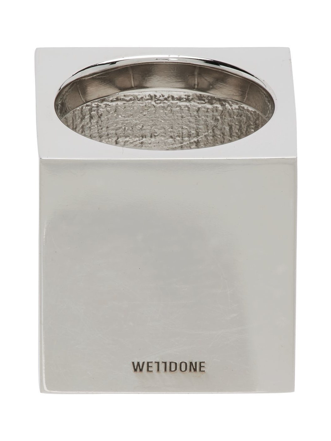 Silver & Black Square Logo Dice Ring - 4