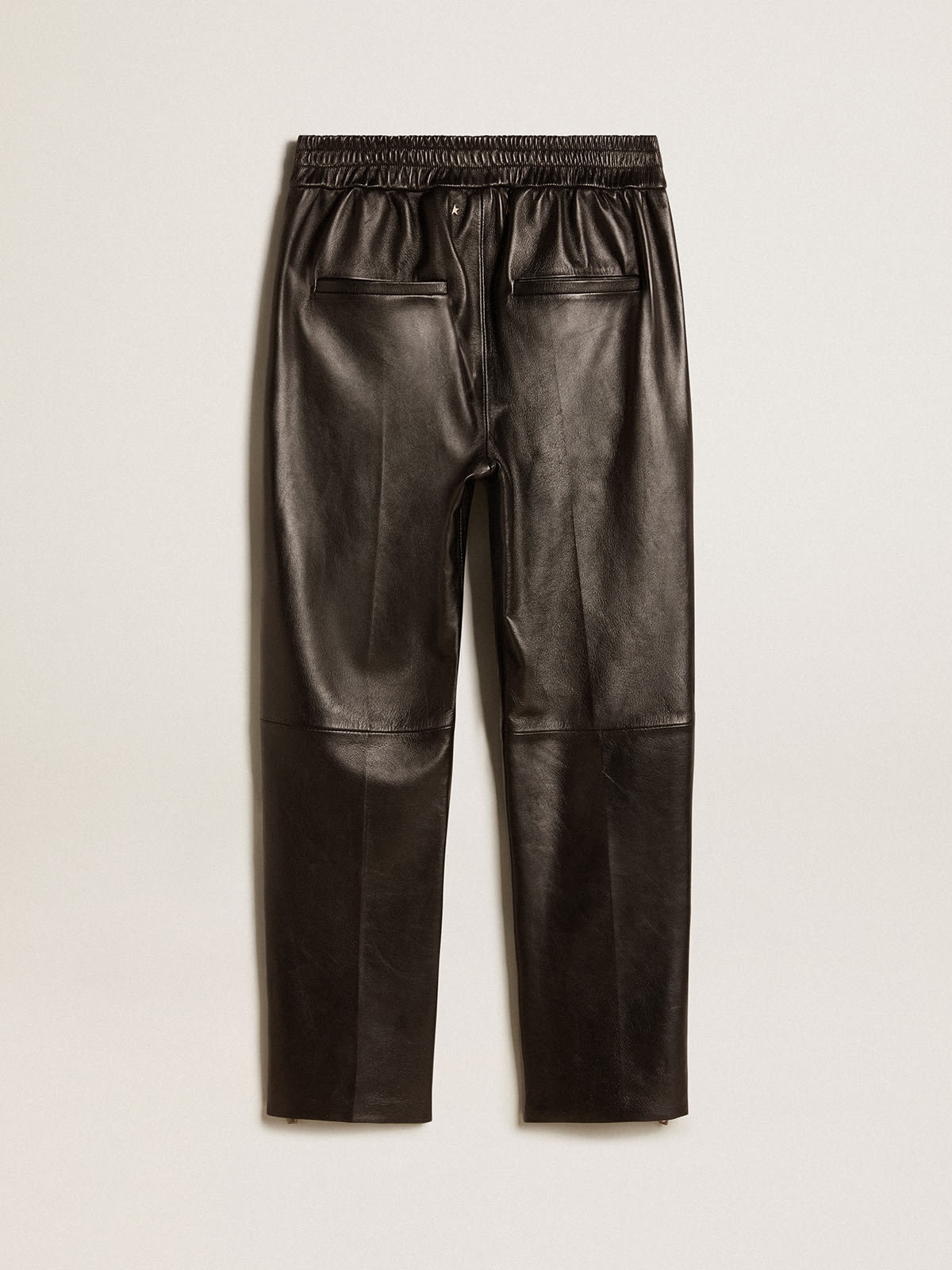 Black joggers in nappa leather with zip at the base - 2