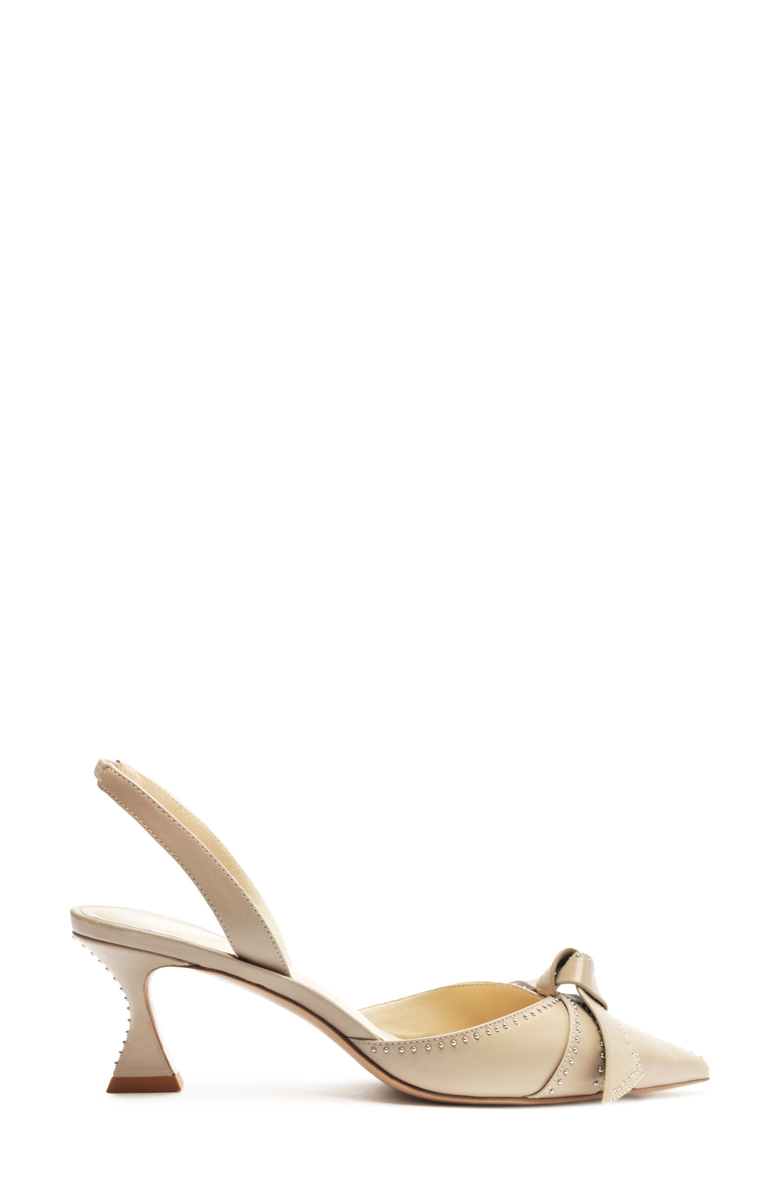 Alexandre Birman Clarita Bell Stud Pointed Toe Slingback Pump in Semolina at Nordstrom - 3