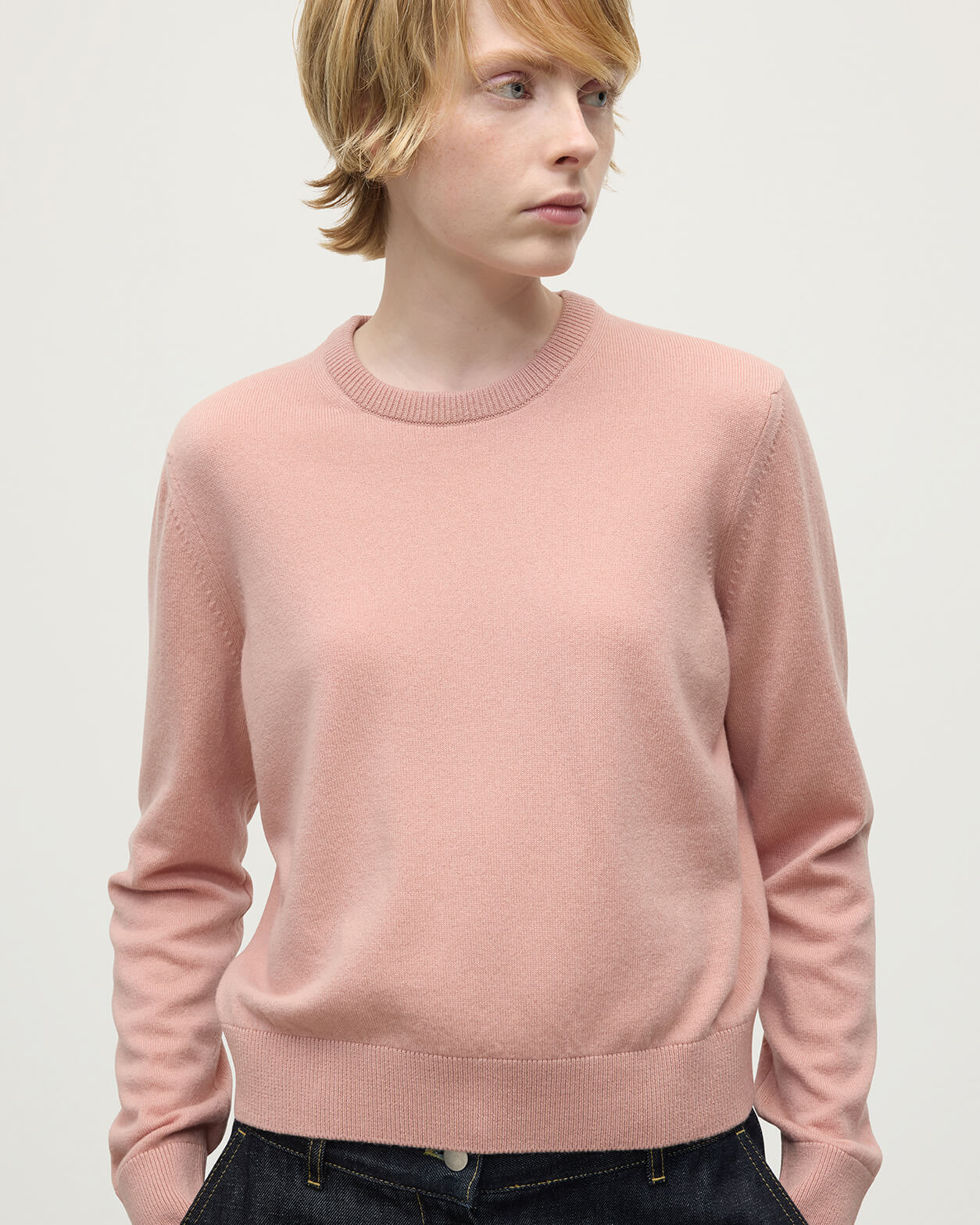 Classic Cashmere Pink Round Neck Jumper - 5