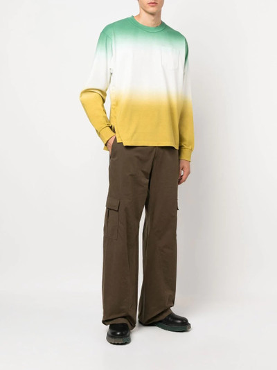 sacai ombré cotton crew-neck sweatshirt outlook