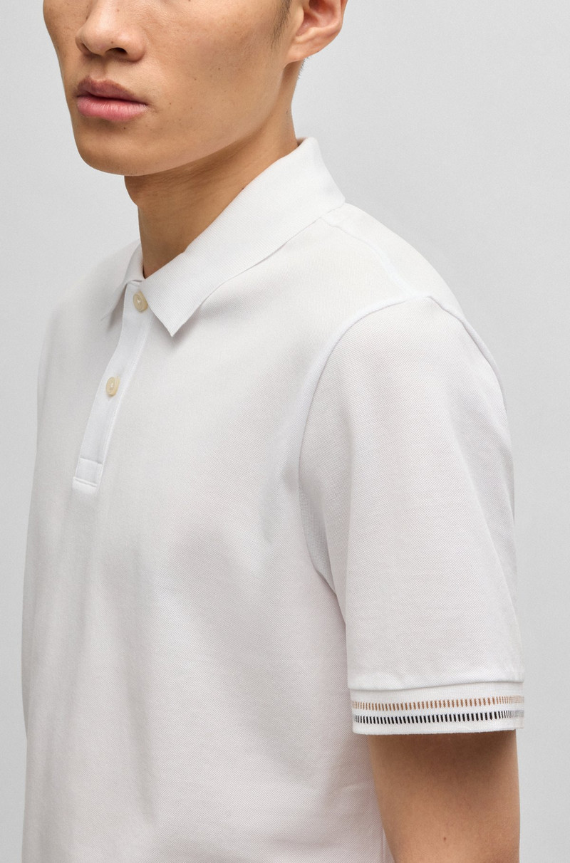 MERCERIZED-COTTON REGULAR-FIT POLO SHIRT WITH STRIPE TRIMS 3
