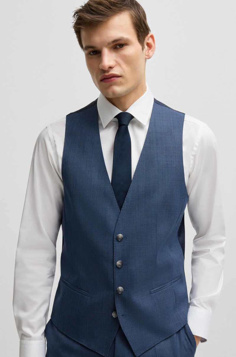 SLIM-FIT THREE-PIECE SUIT IN PATTERNED WOOL 5