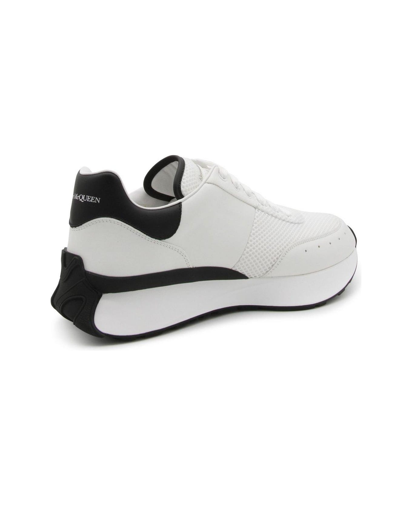 Logo Printed Mesh Lace-up Sneakers - 2