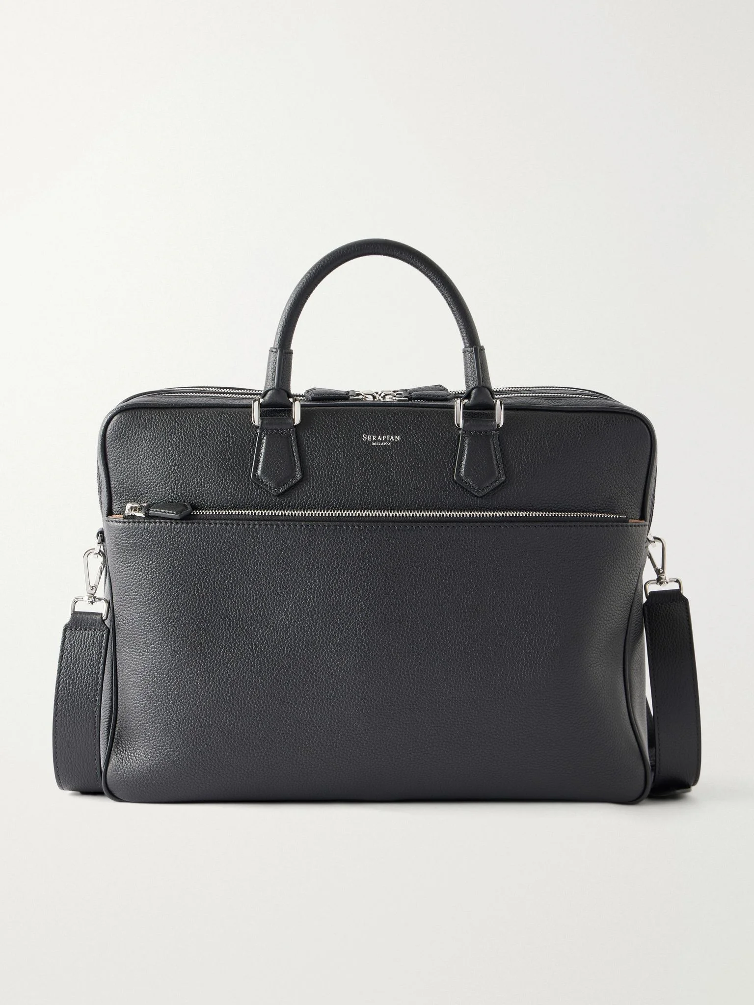 Full-Grain Leather Briefcase Black - 1