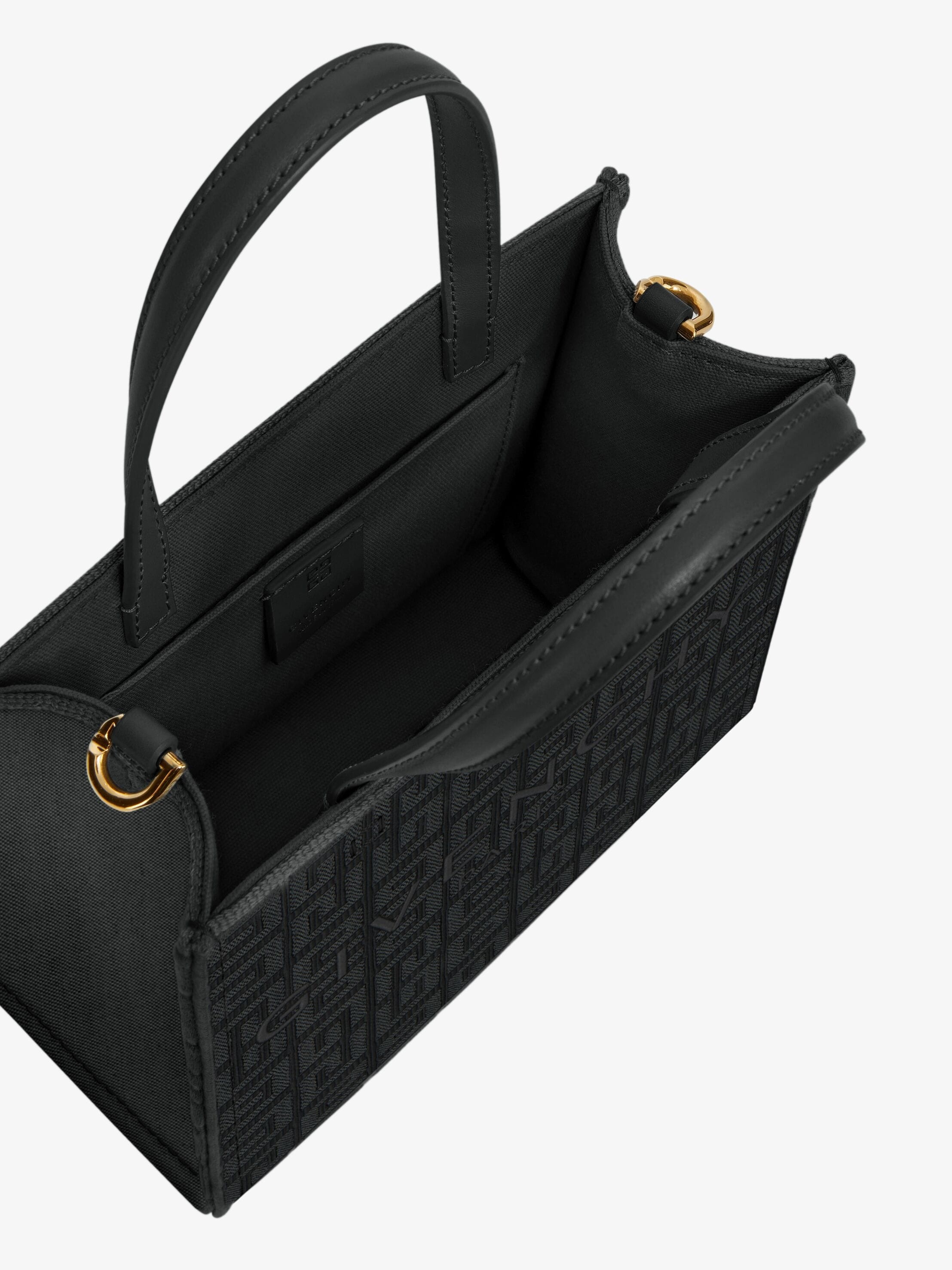 GIVENCHY G-Tote mini leather-trimmed canvas-jacquard tote