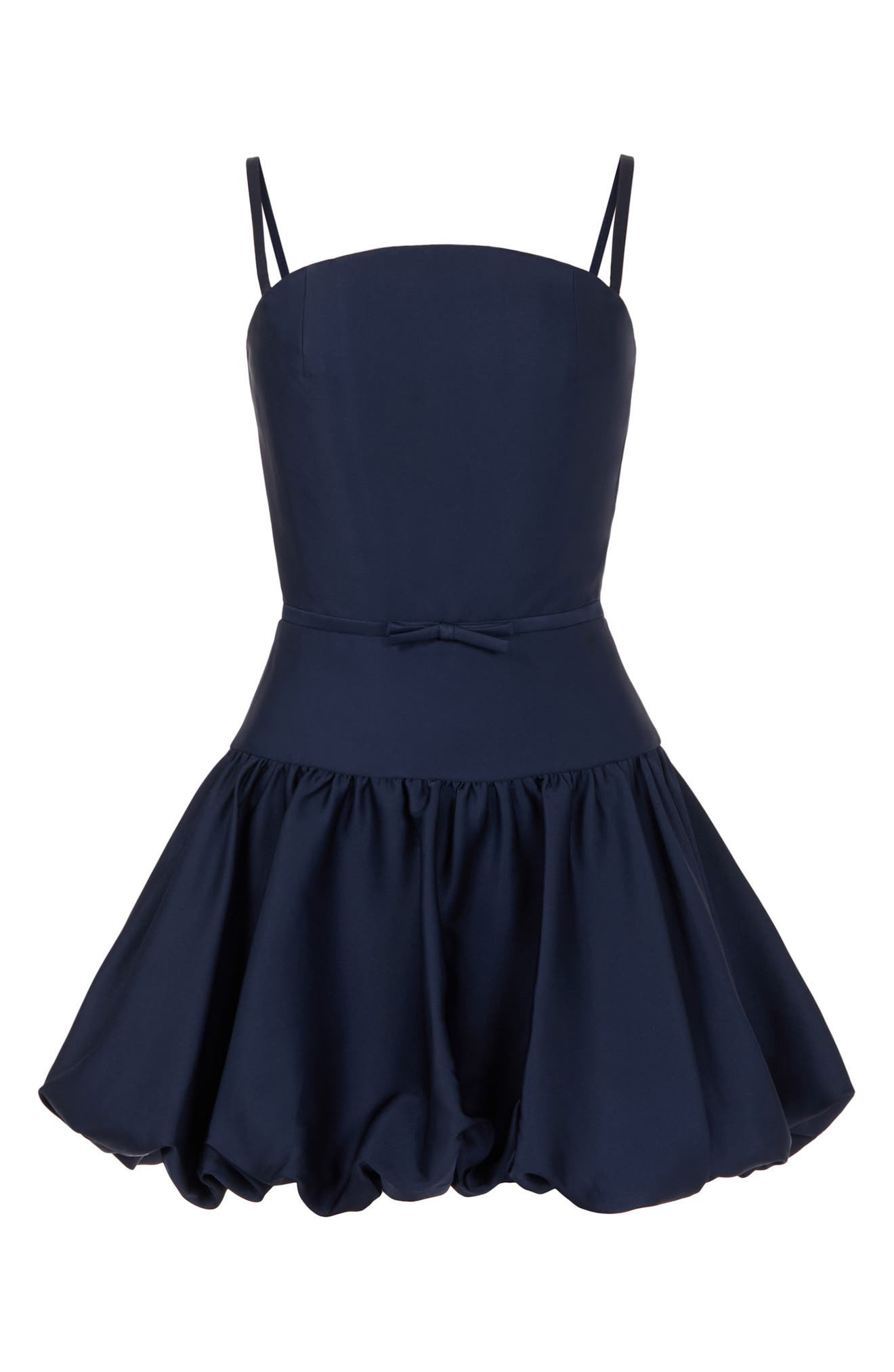 SAU LEE Maddie Bubble Hem Satin Cocktail Dress in Midnight Blue at Nordstrom - 5