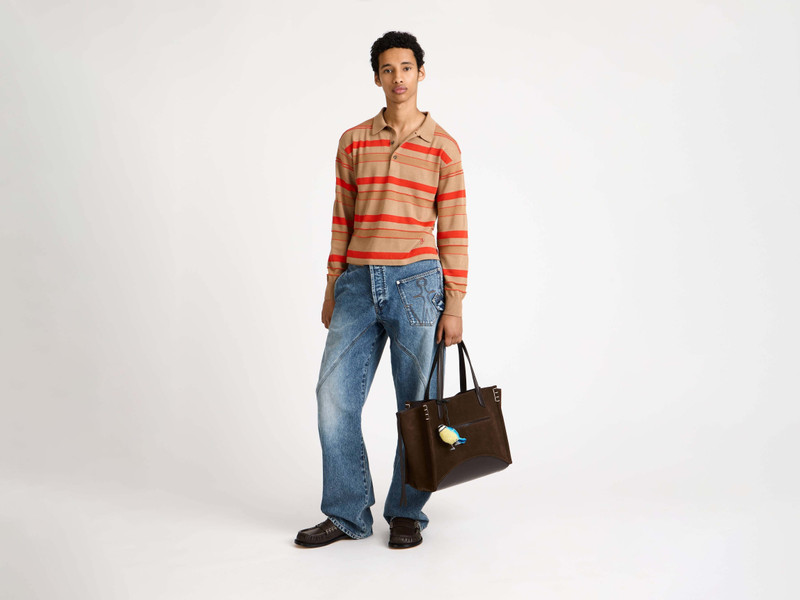 LOAFER CABAS BAG IN BROWN SUEDE 4