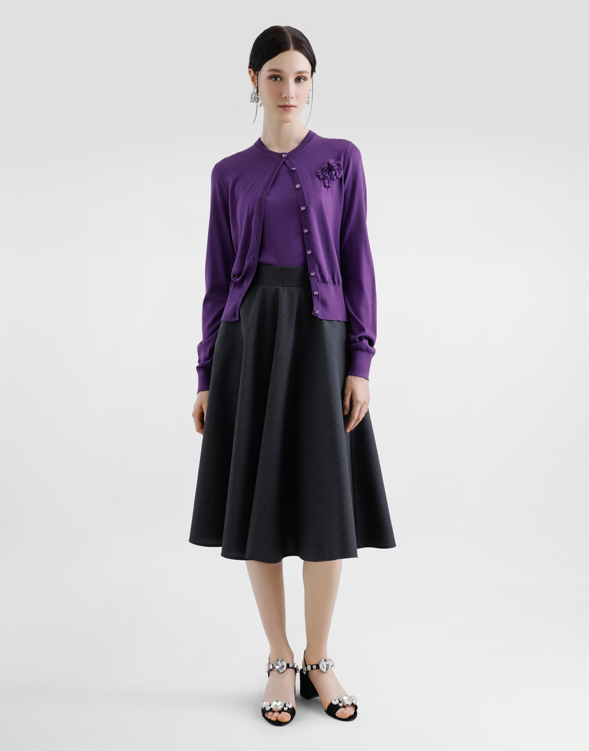 Woolen midi circle skirt - 2