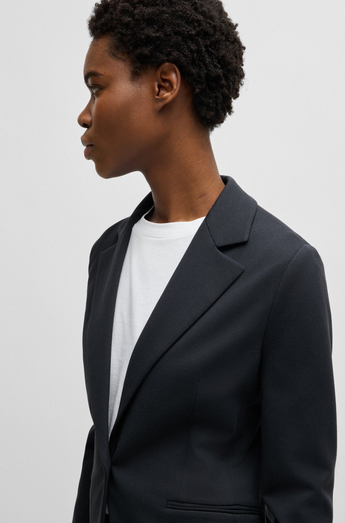 FITTED BLAZER IN STRETCH JERSEY - 5