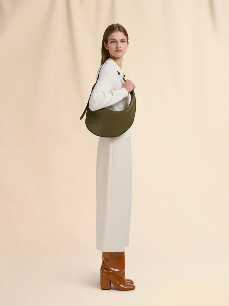 Marni DEEP GREEN LEATHER DOT SMALL HOBO BAG outlook