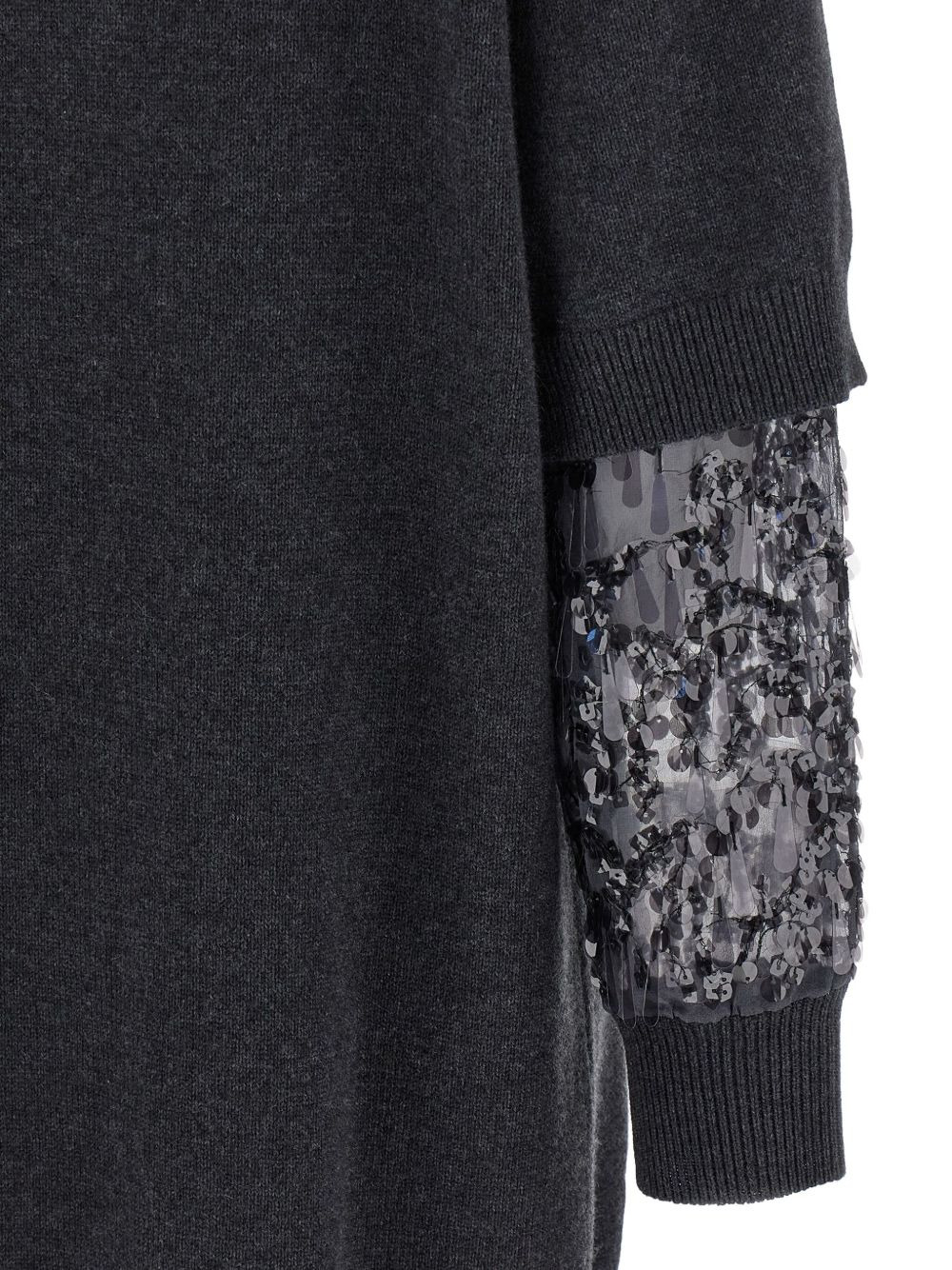 sequin-embellished high-neck mini dress - 4