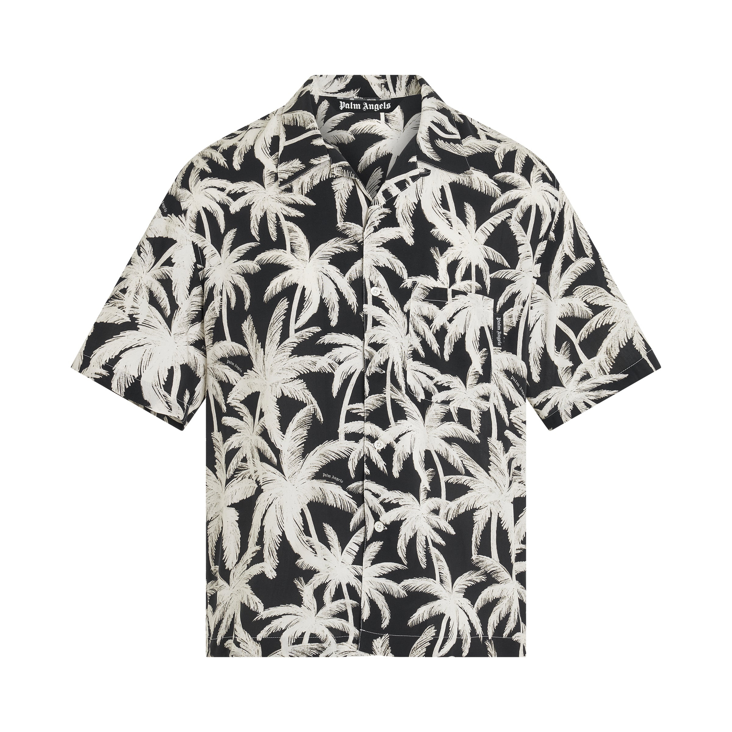 Palms Allover Short Sleeve Shirt in Black/Off White - 1