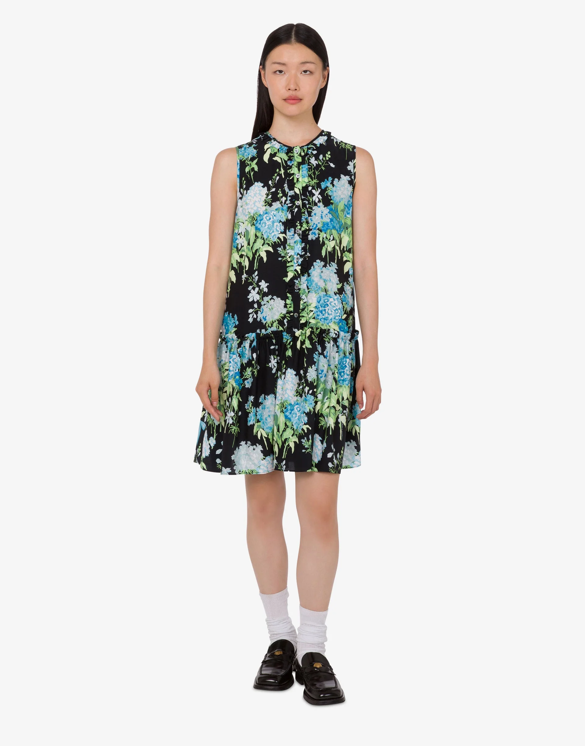 PRINTED SILK SATIN DRESS - 1