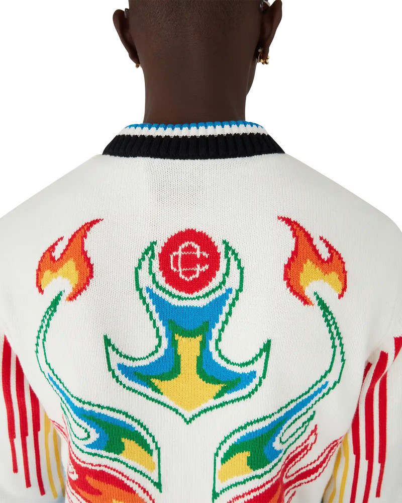 Flame Laurel Cotton Knit Casa Club Jacket | Casablanca Paris 5