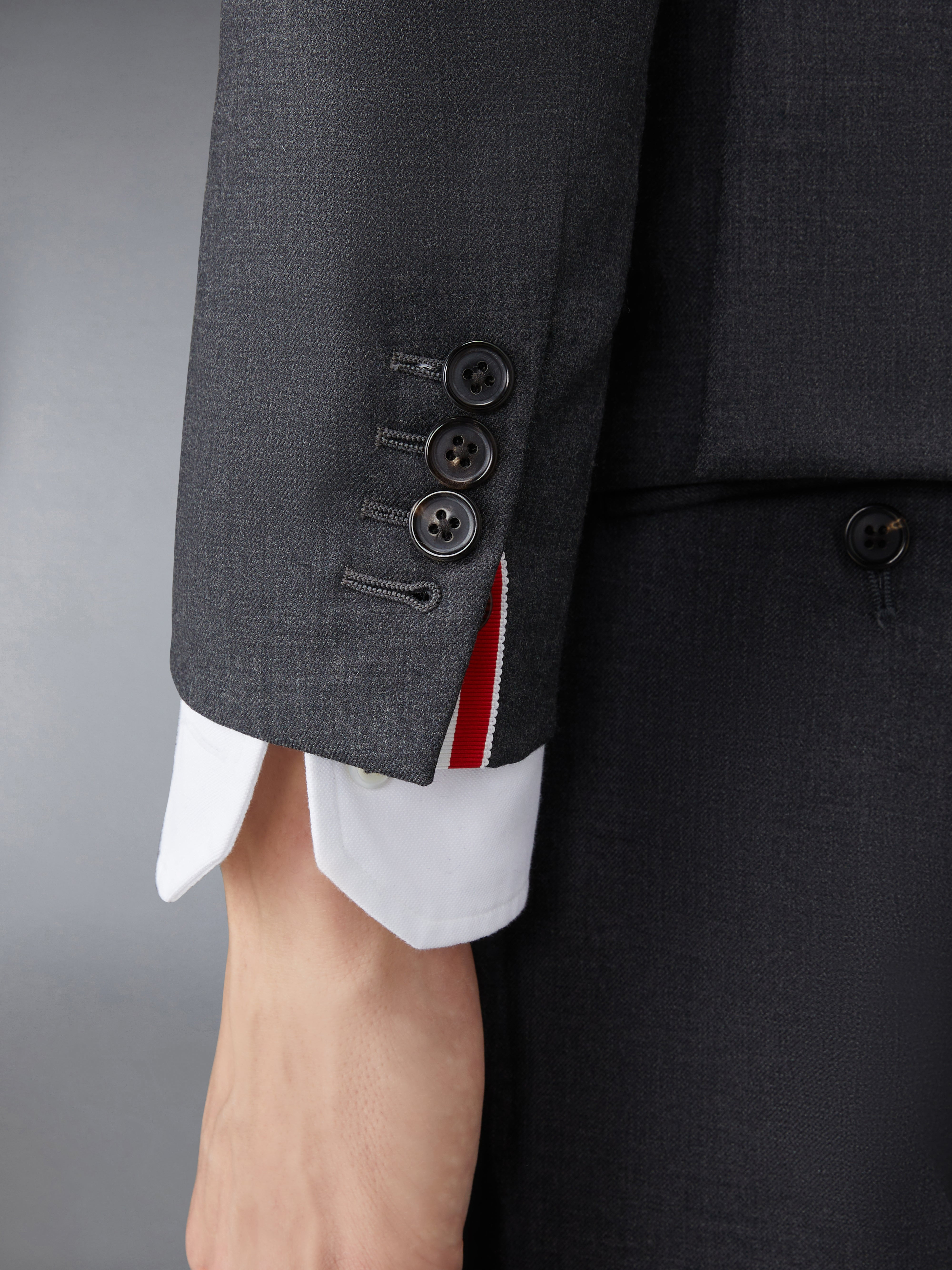 Dark Grey Super 120s Twill High Armhole Sport Coat - 3