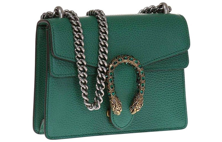 (WMNS) Gucci Dionysus Tiger Head Leather Chain Shoulder Messenger Bag Mini Green Classic 421970-CAOG - 2