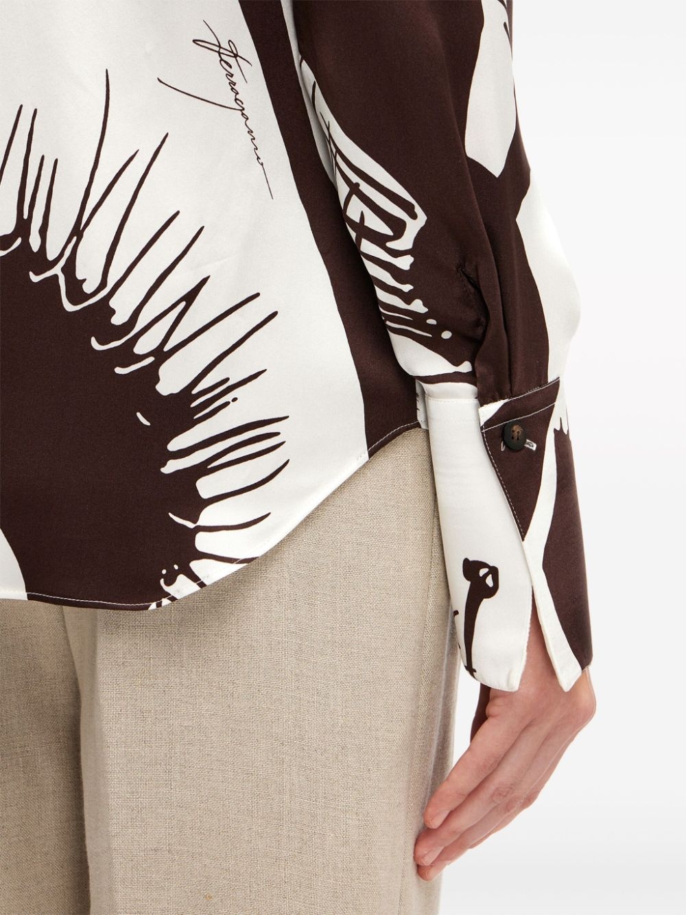 Venus-print silk shirt - 5
