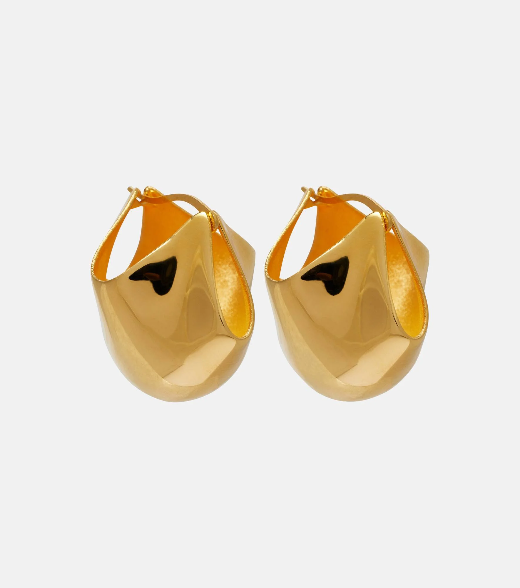 Lotus 18kt gold-plated earrings - 1