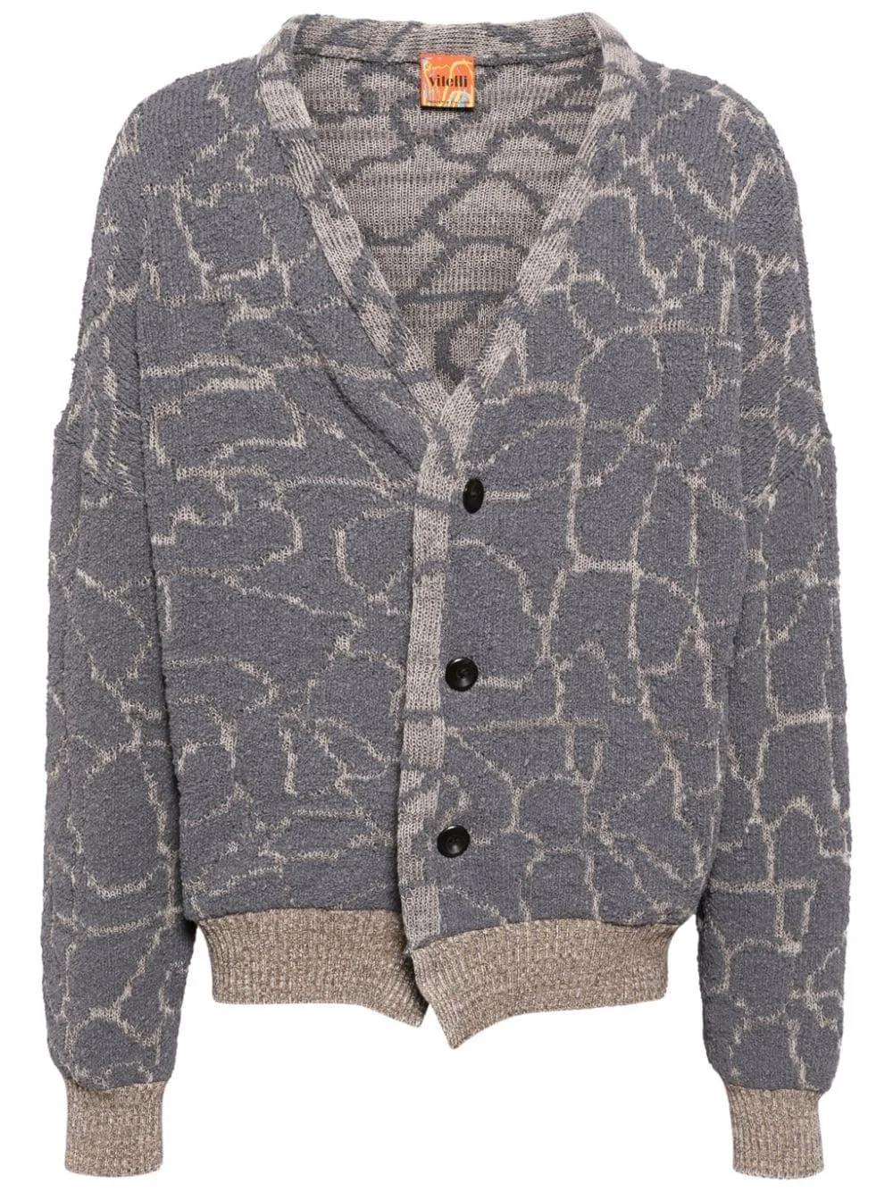 reversible jacquard cardigan - 1