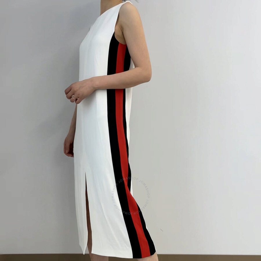 Burberry Ladies White Roundneck Sleevless Dress - 3