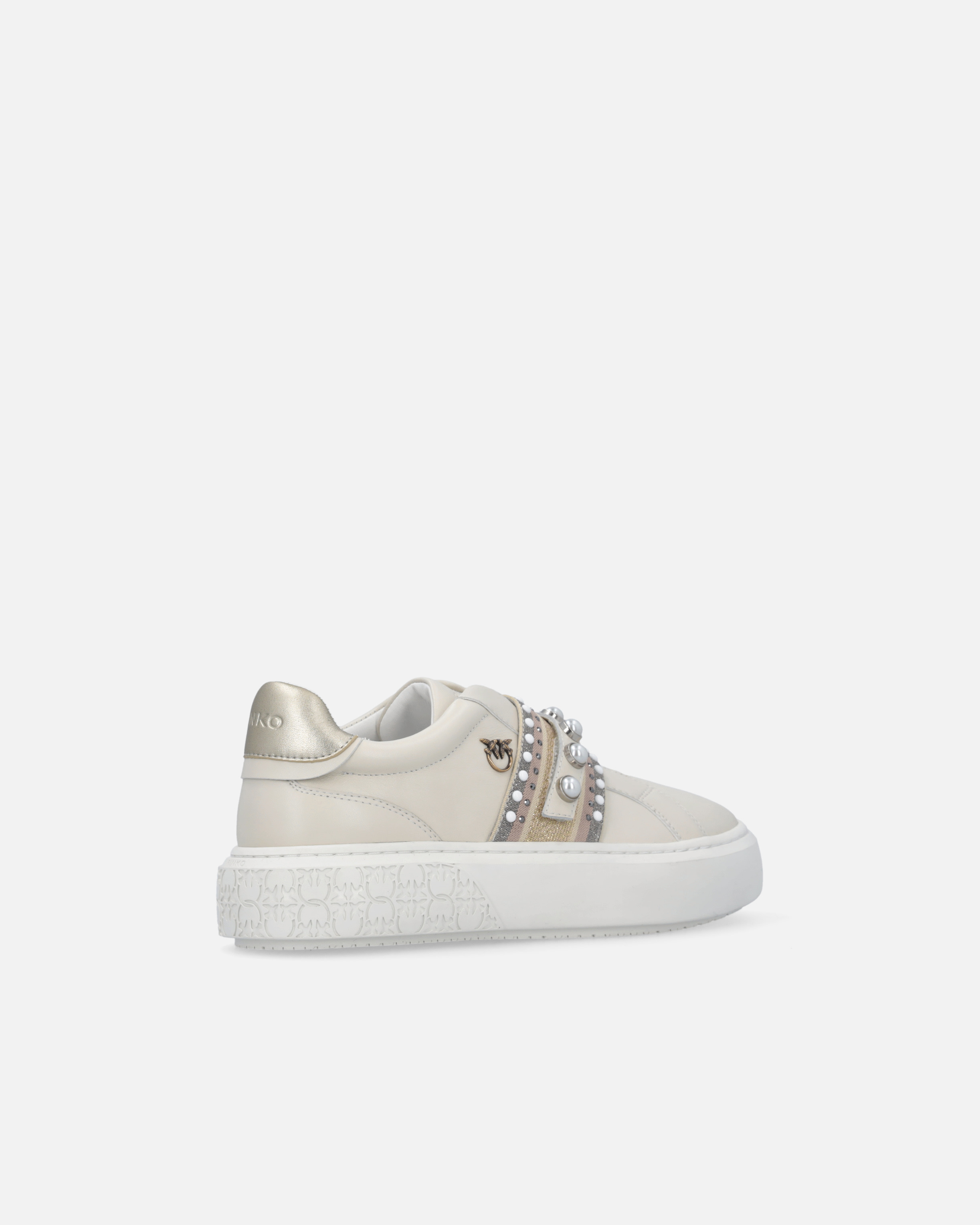 LEATHER SLIP-ON SNEAKERS WITH JEWEL BAND - 3