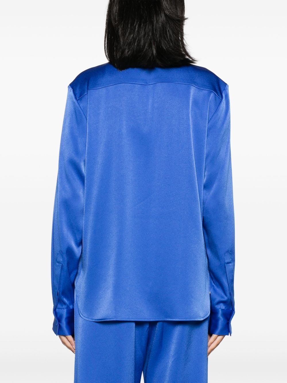 pussy bow-collar satin blouse - 4