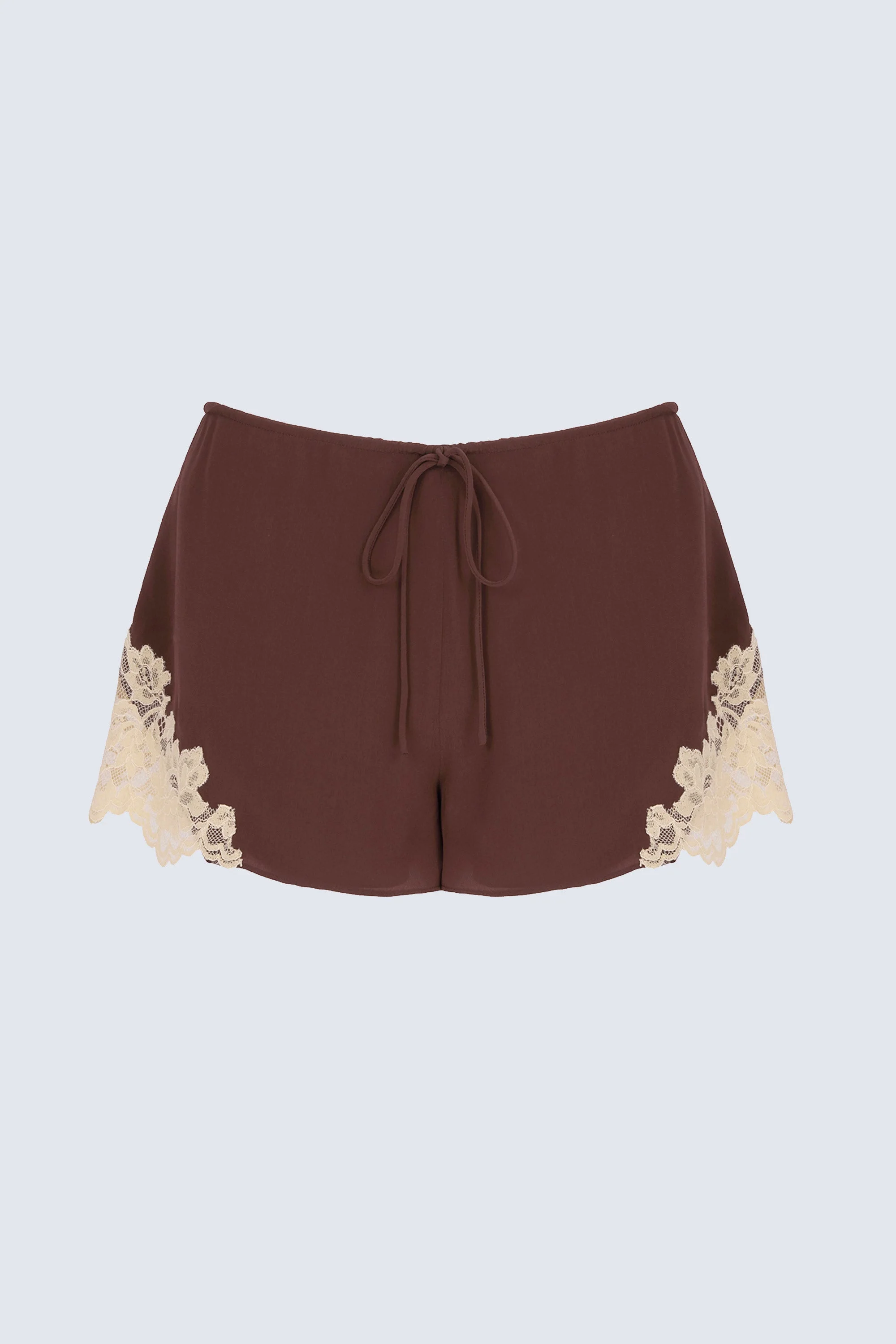 ELIA SHORTS IN BROWN CREPE DE CHINE - 1