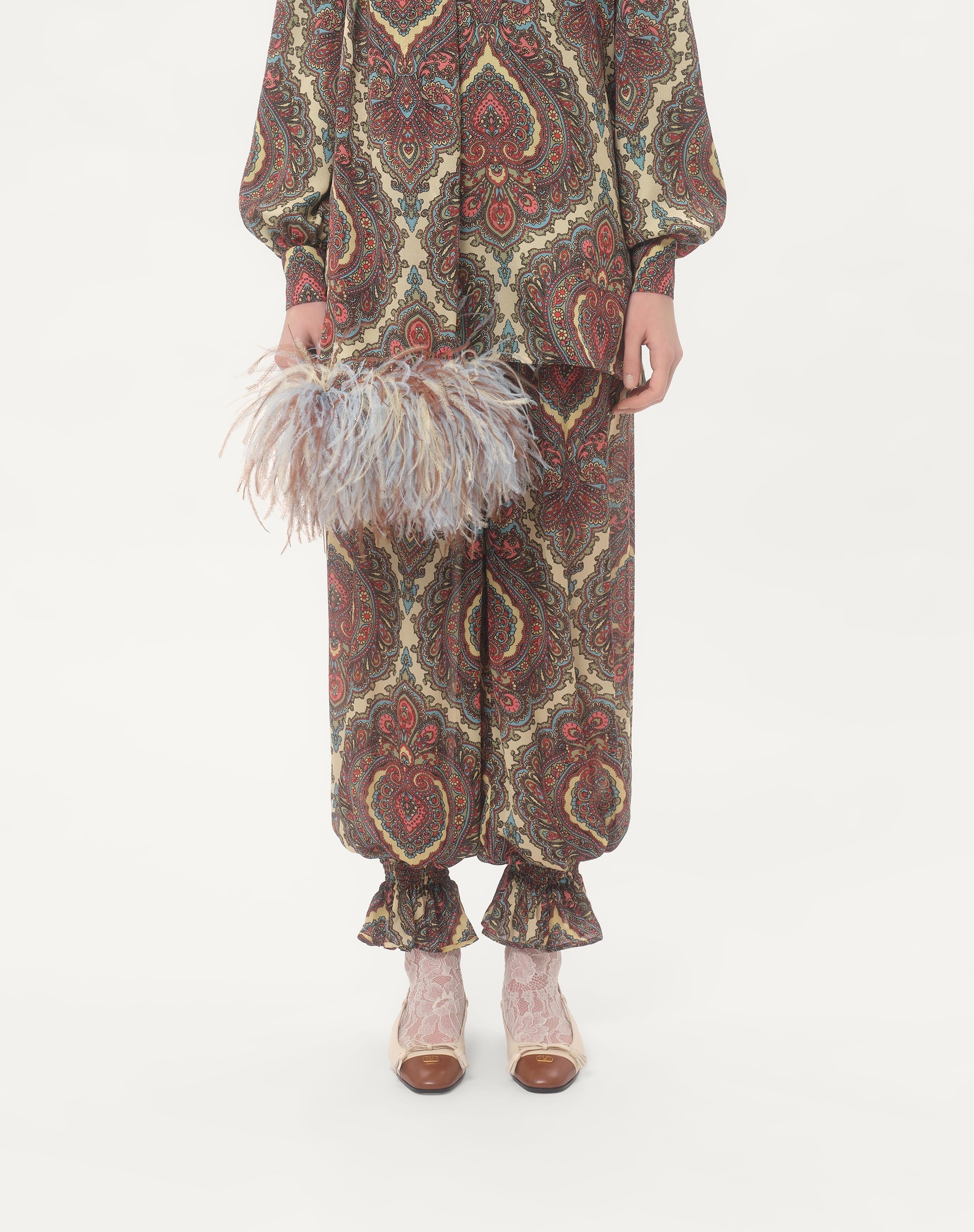 VOYAGE IMAGINAIRE CASHMERE PRINT GEORGETTE PANTS - 4