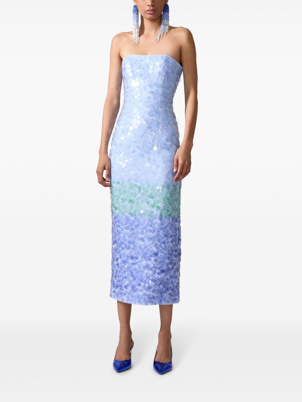sequinned ombré midi dress - 2