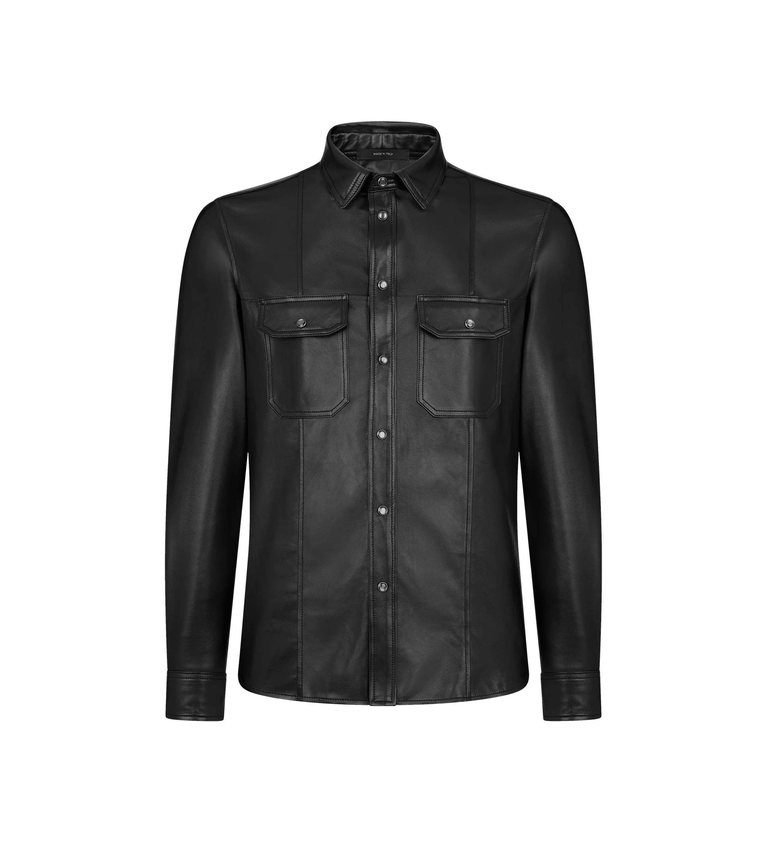 SHINY NAPPA PLONGE WESTERN SHIRT - 1